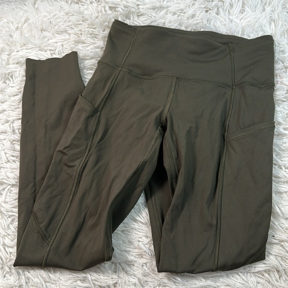 Lululemon Fast and Free Tight II 25" *Non-Reflective Nulux Dark Olive - Picture 1 of 7